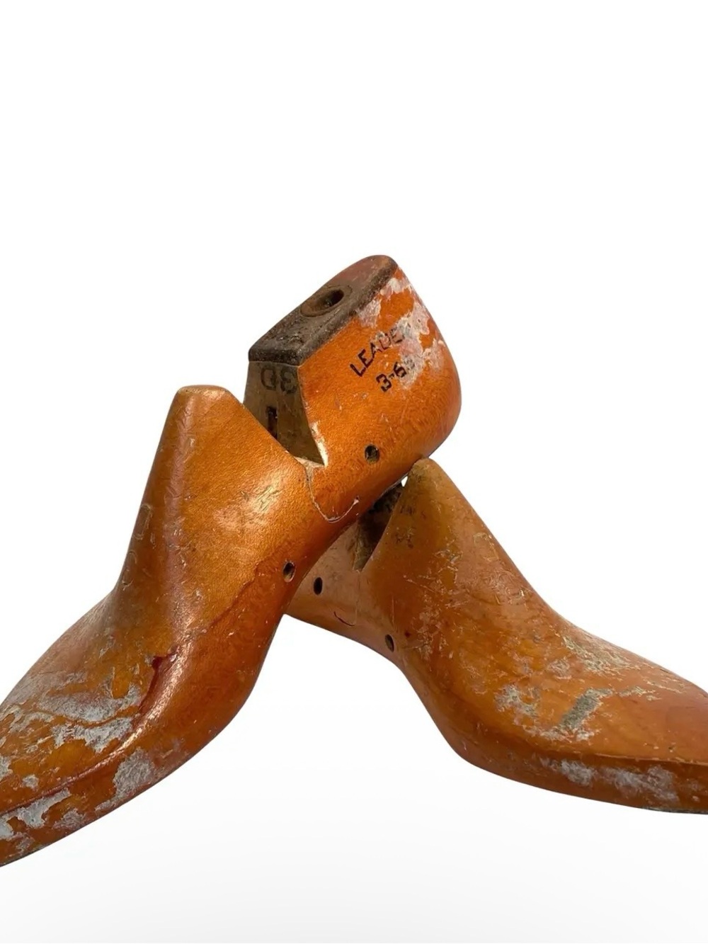 Vintage Wooden Shoe Form Pair Factory Reclaimed Industrial Eclectic Home Decor